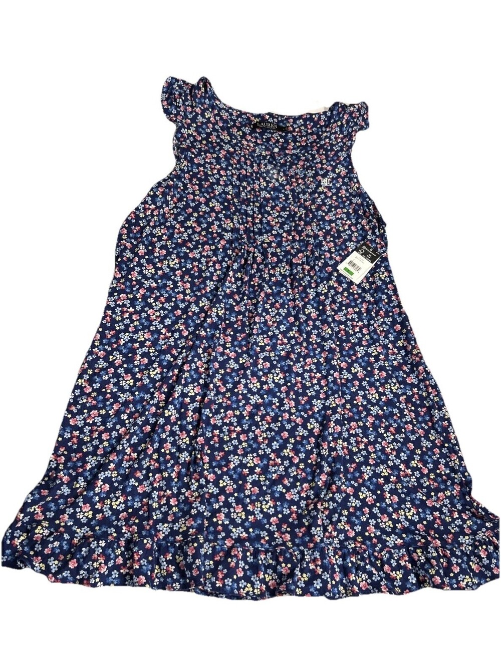 Ralph Lauren Women's Dress Large Casual Floral Print Sleeveless Summer Boho